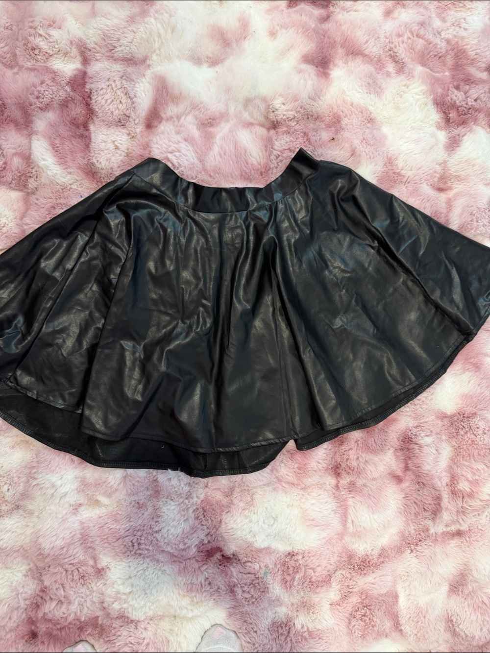 Faux lather skirt